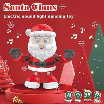 Санта-Клаус танцующая игрушка с динамической музыкой и светом, милая электрическая рождественская игрушка Санта-Клауса, рождественский подарок для детей и взрослых