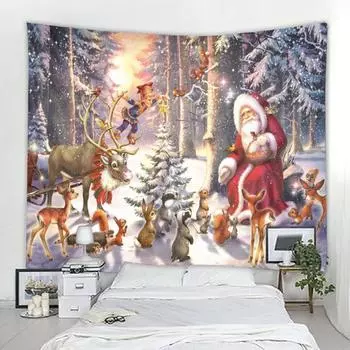 Санта-Клаус украшения гобелен домашний декор гобелен мандала бохо хиппи настенный гобелен Рождественская вечеринка фон гобелен 100x75cm