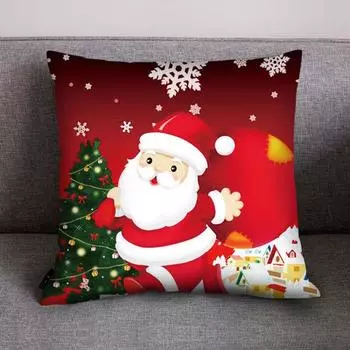 Санта-Лось сани Снежинка Рождественская елка Рождество Новогоднее украшение наволочка для офиса, дивана, автомобиля, наволочка 40x40cm