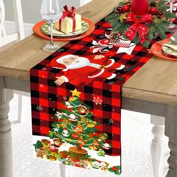 Santa Merry Christmas Car Table Runner 2024 Christmas Decorations for Home Cristmas Navidad Natal Xmas Gifts New Year 2025