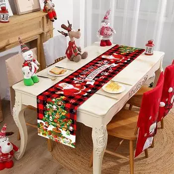 Santa Merry Christmas Car Table Runner 2025 Christmas Decorations for Home Cristmas Navidad Natal Xmas Gifts New Year 2024