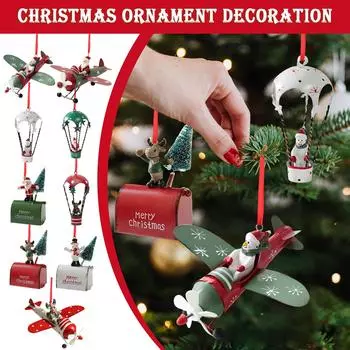 Санта на самолете Фигурки Забавный Санта летит самолет Снеговик в самолете One Size