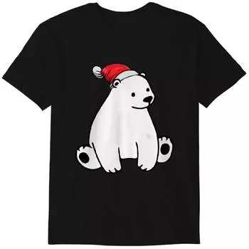 Santa Polar Bear Christmas Pajama Tshirt Funny Xmas T-Shirt Classic T-shirt M