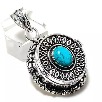 Santa Rosa Turquoise Gemstone 925 Sterling Silver Jewelry Pendant 1.77 W3T60