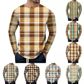 Санта-рождественский принт, весенне-осенняя мужская футболка с длинным рукавом, пуловер с круглым вырезом