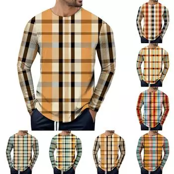 Санта-рождественский принт, весенне-осенняя мужская футболка с длинным рукавом, пуловер с круглым вырезом