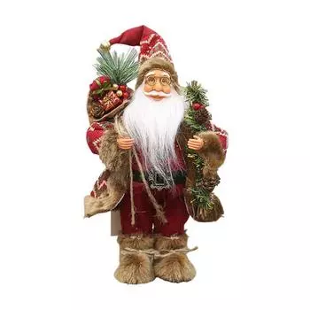 Санта Рождественское украшение 12-дюймовая фигурка ручной работы для елки, каминной полки, классический праздничный коллекционный подарок, рождественский праздничный настольный декор C