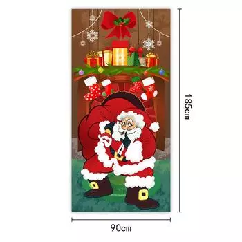 Санта Рождество Клаус Украшение на дверь Ткань Веранда Уличный знак Style 1