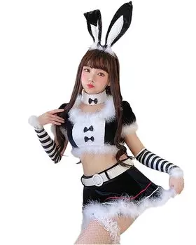 Санта Санта Зайчик Сексуальный [milky time] Женский Косплей, Рождество, Клаус, Девушка, (черный)