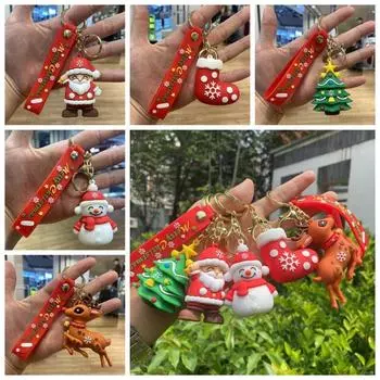 Санта-Снеговик, милый Рождественский брелок для ключей, Рождественский брелок с Санта-Снеговиком, женский, леди, девушка