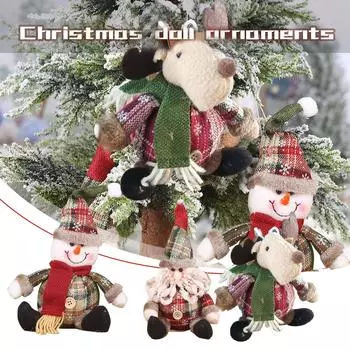 Санта-Снеговик Олень Ткань Кулон Рождественские Елочные Украшения Рождественские Украшения Дома