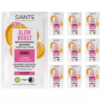 Sante Glow Boost Золотая маска для лица 8 мл 10 шт.