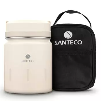 SANTECO Вакуумный термос для супа 500 мл Изолированный ланч-бокс с широким горлом Изолированный ланч-бокс Ложка со специальной сумкой Стильный унисекс для пикника, клуба