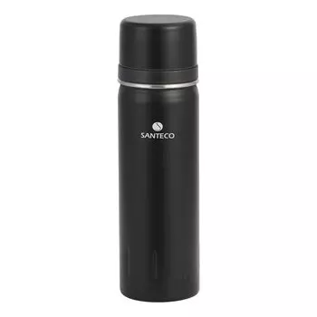 SANTECO Water Vacuum 1 Thermos из нержавеющей стали 2 чашки Thermal Cold Large Совместимо со спортивной бутылкой KOLIMA Black, с изоляцией, литр, чашка,