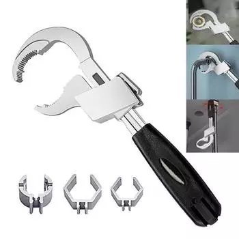 Сантехнический ключ для кухонного крана с эргономичной ручкой, широко используемый универсальный регулируемый двухсторонний ключ