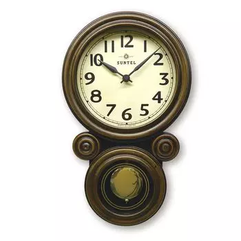 Santel Сделано в Японии Мини-часы с маятником Daruma Антикварные коричневые (Арабские буквы) QL676-А коричневый