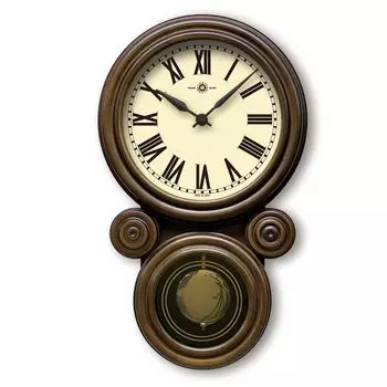 Santel Сделано в Японии Мини-часы с маятником Daruma Антикварные коричневые (Римские буквы) QL676-R коричневый