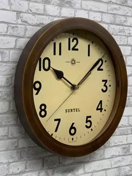 Santeru Made in Japan Natural Wood Antique Radio Controlled Wall Clock Antique Brown (Arabic Letters) DQL735A-AN коричневый