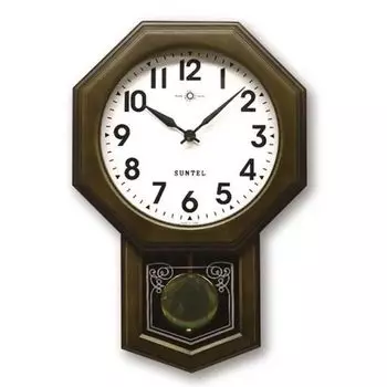 Santeru японские современные антикварные маятниковые часы с буквами (Арабский восьмиугольный) QL722A-DBK коричневый