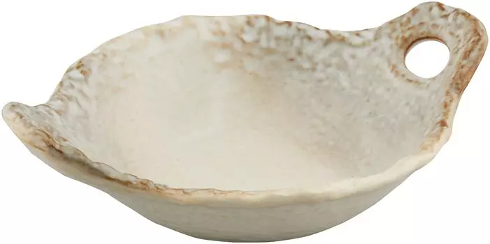 Santo Banko Ware Heat Resistant Deformed Ceramic Plate Small Shino Glaze 07000 18.5cm