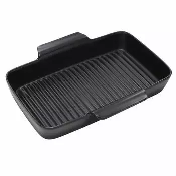 Santo Grill Pan Black Banko Ware Hand Grill Ceramic Plate 17049 25.5cm чёрный
