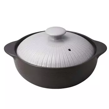 Santo Thermatech Fire Compatible Earthen Pot 8 For People 2200ml Microwave Oven Direct Fire Compatible with IH Light Gray 18436 IH/Direct No. 2-3