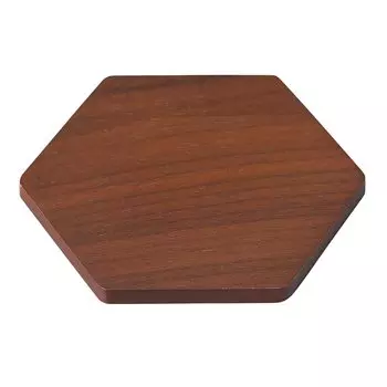 Santo Wooden Coaster 10 x 9cm Hexagonal Walnut 18595