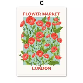 Santorini Hawall Flower Market Abstract Vintage Posters And Prints Aesthetic Art Wall Canvas Painting Room Home Bar Cafe Decor 21cm30cm NoFrame