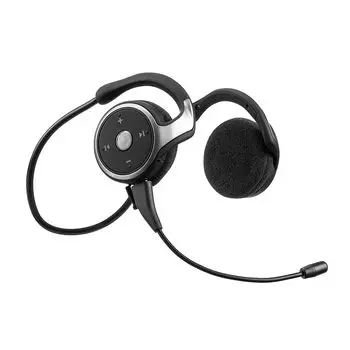 Sanwa Direct Bluetooth Binaural Noise Canceling Detachable Neckband Headset, Microphone, Microphone, Foldable, Lightweight, 40g, Type, 400-BTSH020BK