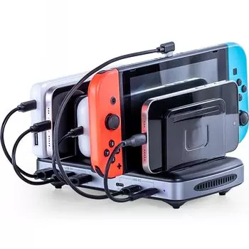 Sanwa Direct Charging Station USB Charger 6 Ports USB A x 3 PD 20W x 3 Multiple Charger Smartphone/Tablet / USB-C 700-AC039BK