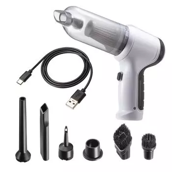 Sanwa Direct Electric Air Powerful поставляется с 6 типами 2-уровневых воздушных пылесосов Handy Small Duster, выдув/всасывание, перезаряжаемый, насадки, объем, очиститель,
