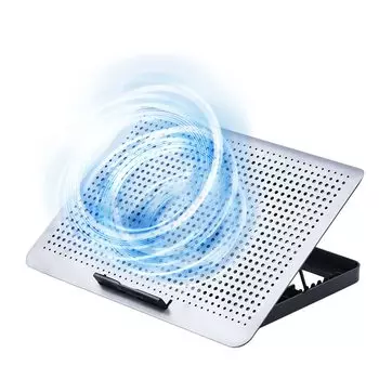 Sanwa Direct Laptop Cooler Cooling Stand Aluminum Compatible with inches Quiet 8 Angle Levels Stepless Air Volume 2 USB Ports USB Power Supply 15.6