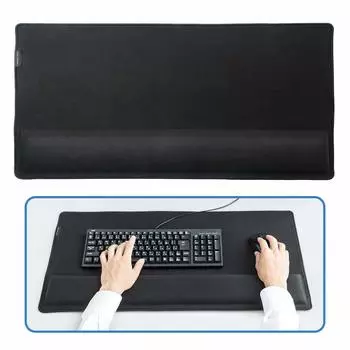 Sanwa Direct Mouse Pad with Large Wrist Rest Gaming Width 72 x Depth 35cm for Keyboard/Mouse Wrist Elbow Tendonitis Fatigue Relief 200-MPD022