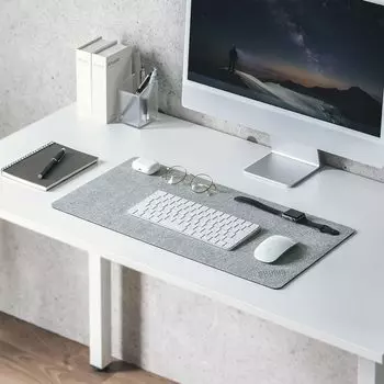 Sanwa Direct Настольный коврик войлок 60 x 30 см Предотвращение работы мыши Шумоподавление Стильный серый Царапины/Царапины 200-MPD031GY серый