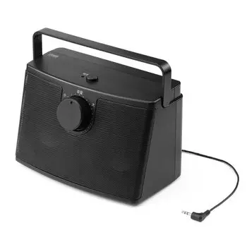 Sanwa Direct портативный динамик для телевизора проводной 5 м высокая выходная мощность 10 Вт перезаряжаемый динамик для прослушивания звука телевизора под рукой черный 400-SP103BK