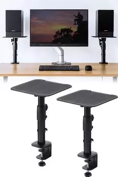 Sanwa Direct Speaker Stand Настольный зажим Высота Угол Регулируемая верхняя пластина 23 x 23 см Грузоподъемность 10 кг 29-40 см 100-SPSTN01