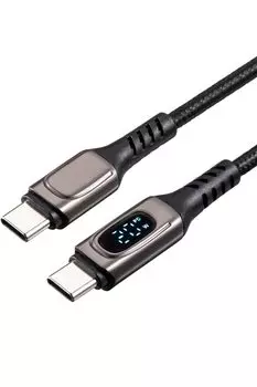 Sanwa Direct USB Cable PD Power Display Function PD Compatible 100W Fast Charging 1m Heavy Duty Mesh Cable Black Type-C 500-USB076