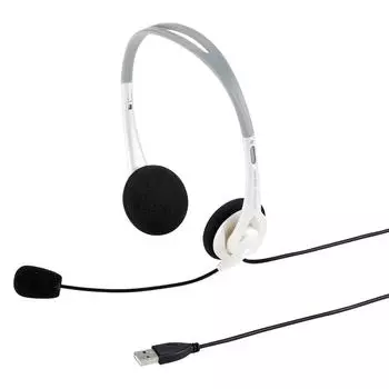 Sanwa поставляет легкий проводной USB-микрофон, совместимый с Skype Zoom Teams, белая гарнитура/наушники ненаправленные MM-HSUSB16W