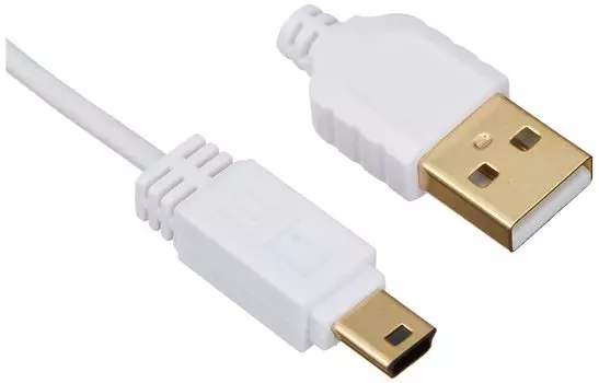 Sanwa поставляет сверхтонкий мини-USB-кабель B (Мини Тип/Белый/2.5м) KU-SLAMB525WK белый