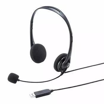 Sanwa поставляет USB-кабель, который трудно совместим с гарнитурой, всенаправленный, с тканевой оболочкой, Skype, MM-HSU09BK