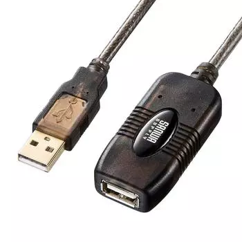 Sanwa Supply 20m Extension USB Active Repeater A Male to A Female KB-USB-R220 2.0 Cable,