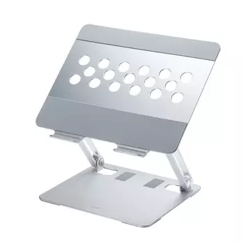 Sanwa Supply Алюминиевая подставка для ноутбука, регулируемая, серебристая (Тип угла/высоты) КПК-STN58S серебряный