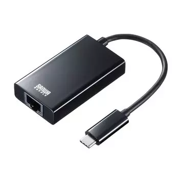 Sanwa Supply conversion adapter USB hub USB3.2 TypeC-LAN (with port, black) USB-CVLAN4BKN чёрный
