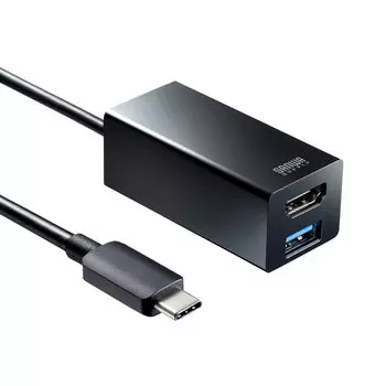 Sanwa Supply HDMI-адаптер-конвертор с USB-концентратором Type-C USB-3TCH35BK чёрный
