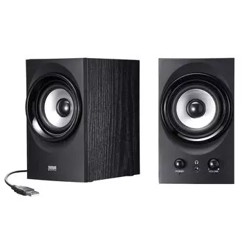 Sanwa Supply High Power USB Speaker Output Усилитель басов Пассивный радиатор Черный 25.6W MM-SPU9BK