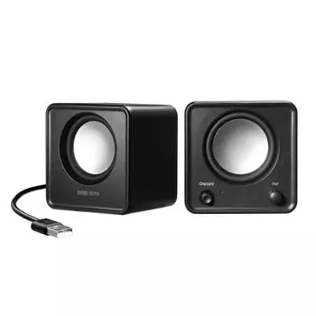 Sanwa Supply PC Speaker с питанием от USB, компактный пассивный радиатор мощностью 6 Вт с кнопкой питания, черный MM-SPU21BK чёрный