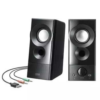 Sanwa Supply USB-питание динамика с практичным выходом (максимум 6 Вт) ММ-SPL20UBK чёрный