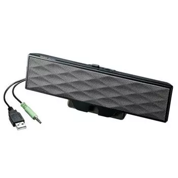 Sanwa Supply USB Powered Soundbar Speaker 6W Clip Type MM-SPL11UBK
