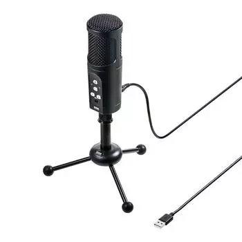 Sanwa Supply WEB Conference Высокочувствительный USB-микрофон с возможностью полного переключения и совместимостью со Skype, направленность/однонаправленность MM-MCU05BK чёрный