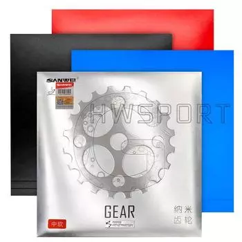 SANWEI GEAR HYPER Накладка для настольного тенниса Полулипкая резиновая пластина для пинг-понга с предварительно настроенной средней бисквитной насадкой Red Mid-soft